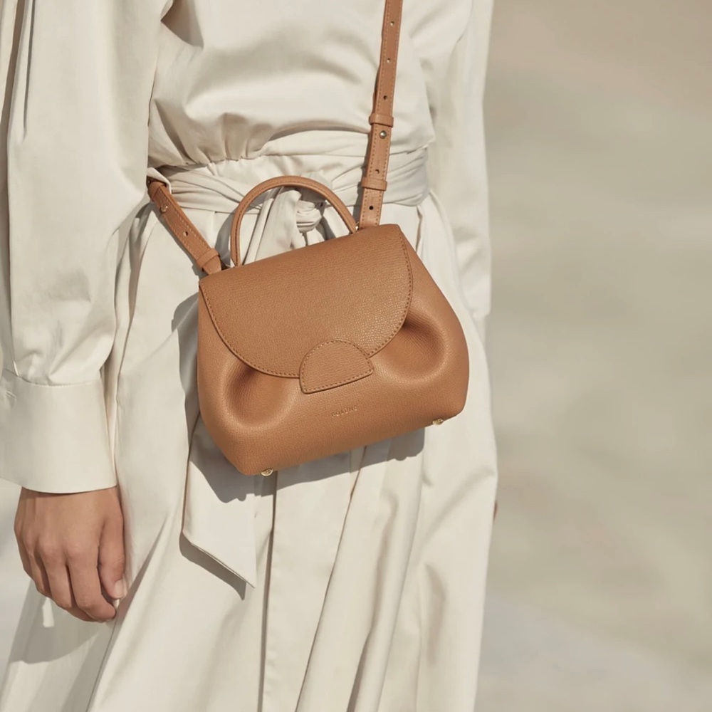Polene Numero Un (Number One) Nano in tan textured leather - with box & dust bag